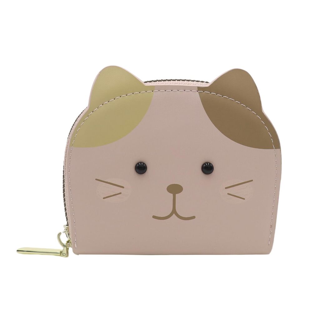 3381 Cute Cat Credit Card Holder Small RFID Wallet Slim Leather Card